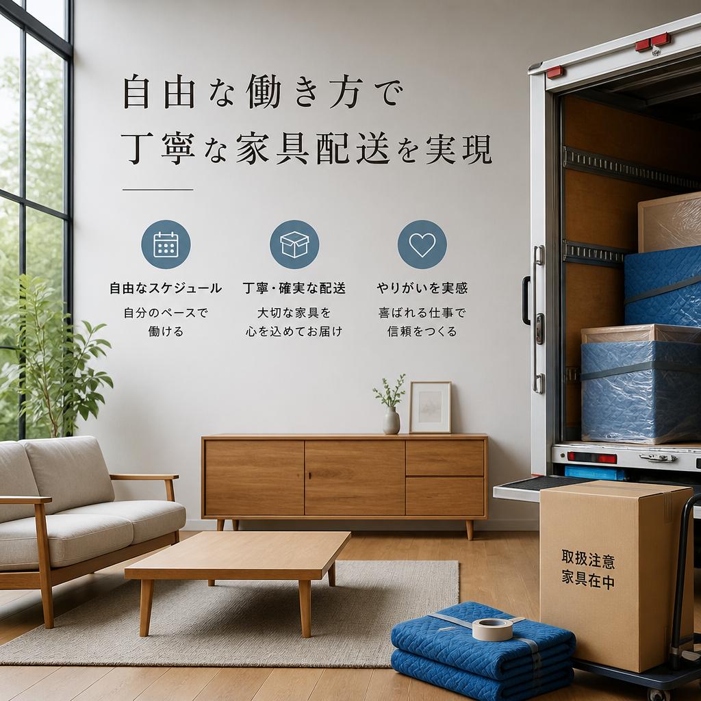 自由な働き方で丁寧な家具配送を実現